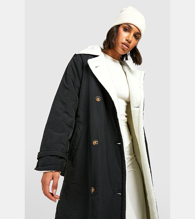 Padded trench coat sale