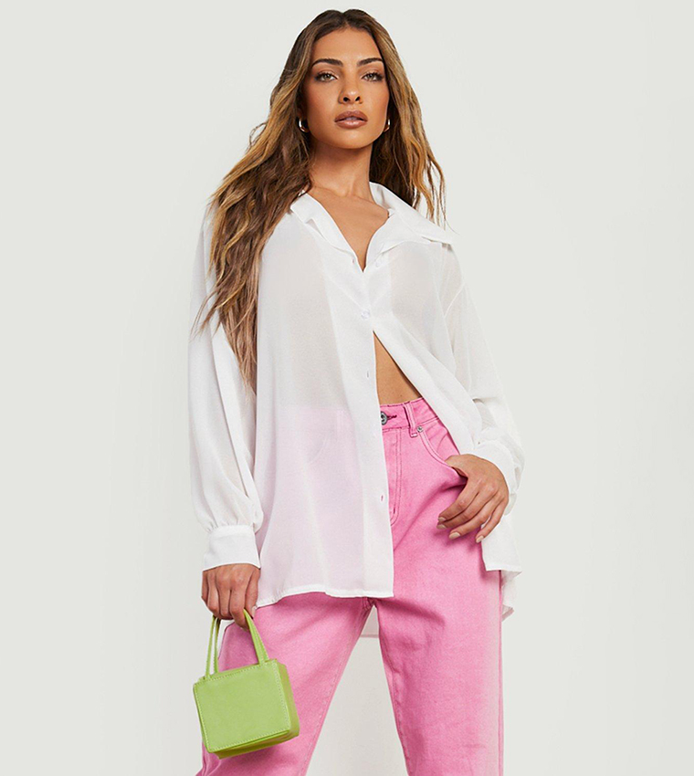 Sheer longline outlet shirt