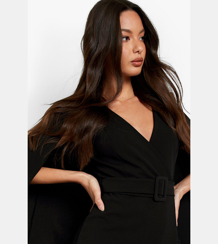 Black plunge outlet blazer dress