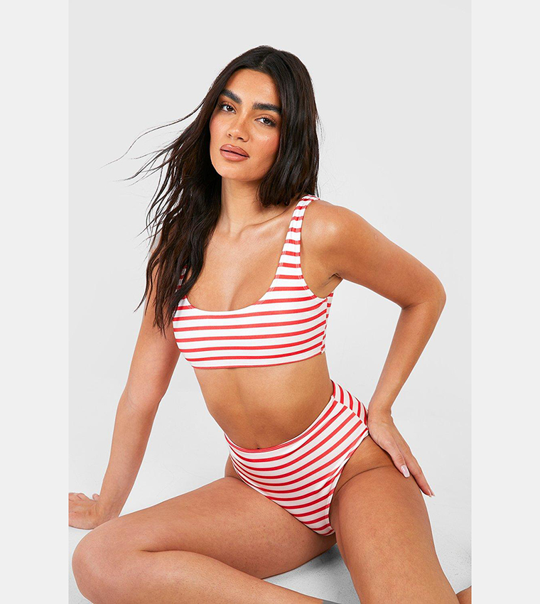 Nautical high waisted on sale bikini