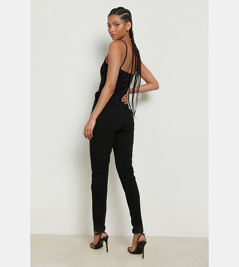 Black tapered jumpsuit online