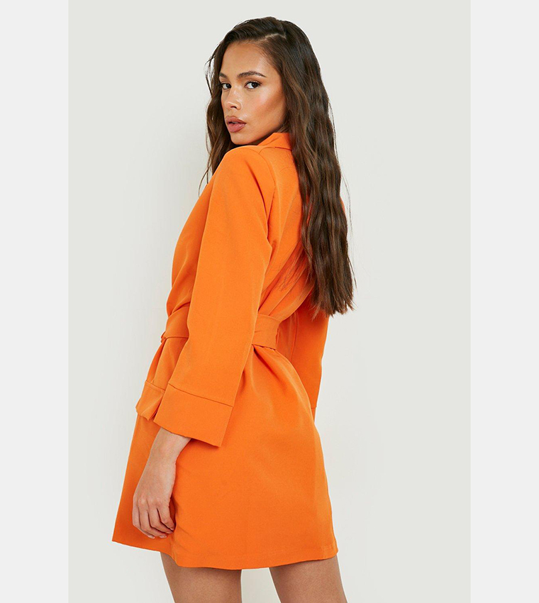 Orange 2024 blazer dress