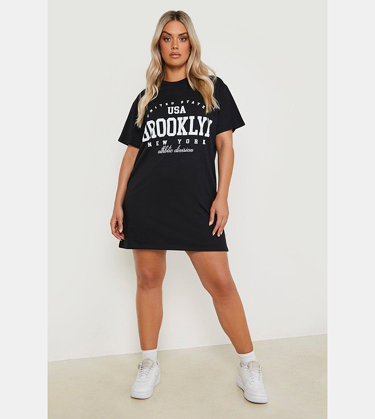 Oversized slogan 2025 t shirt dress