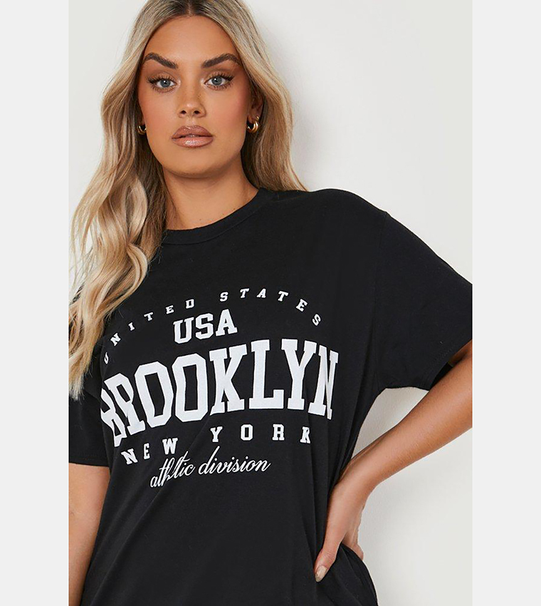 Oversized slogan best sale t shirt dress