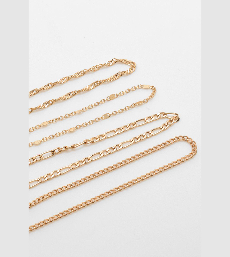 Pack of 4 Mix Chain Anklets