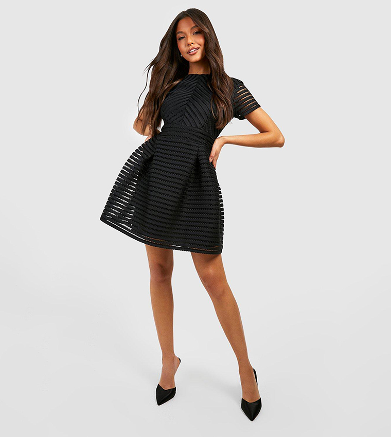 Buy Boohoo Boutique Full Skirted Prom Mini Skater Dress In Black 6thStreet Qatar