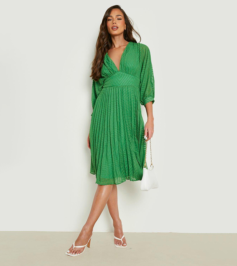 boohoo dobby mesh dress Black Plus Dobby Mesh Ruffle Detail Long Sleeve Wrap Dress