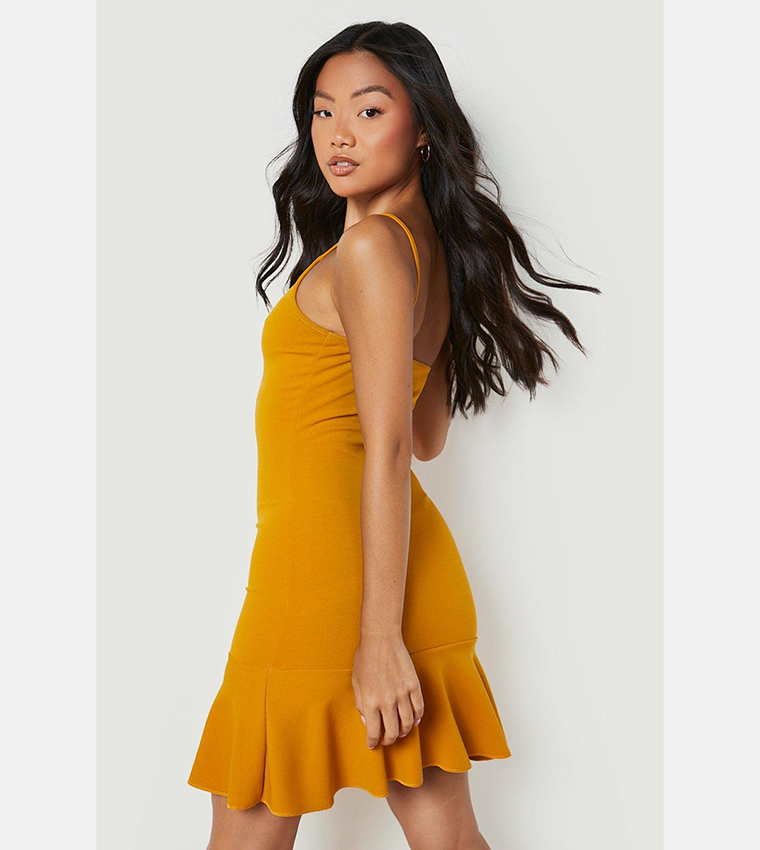 Mustard hotsell frill dress