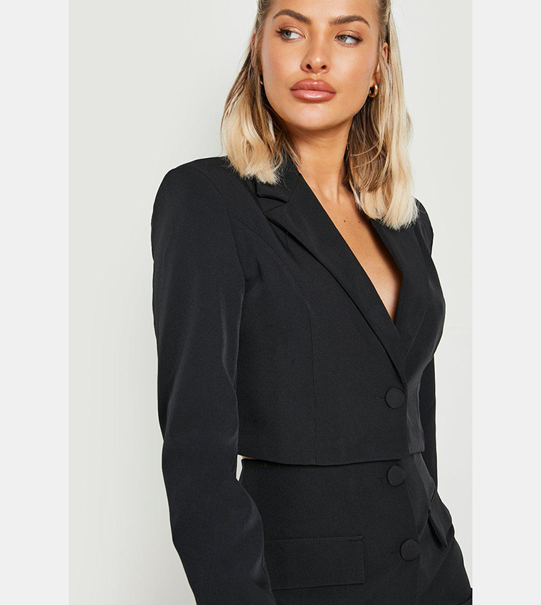 Buy Boohoo Cropped Fitted Tailored Blazer In Black 6thStreet Oman