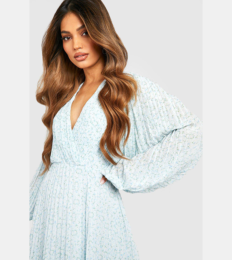 Light blue wrap maxi dress best sale