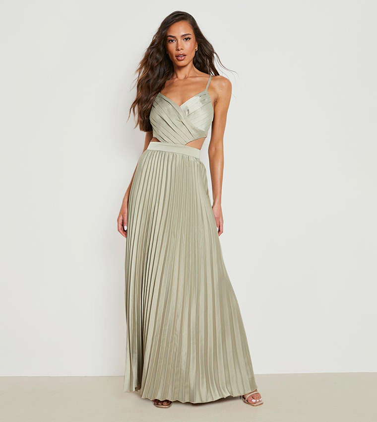 dark green dress quince Yolanda Long Sleeve Maxi Dress - Sage Green Floral main image 1