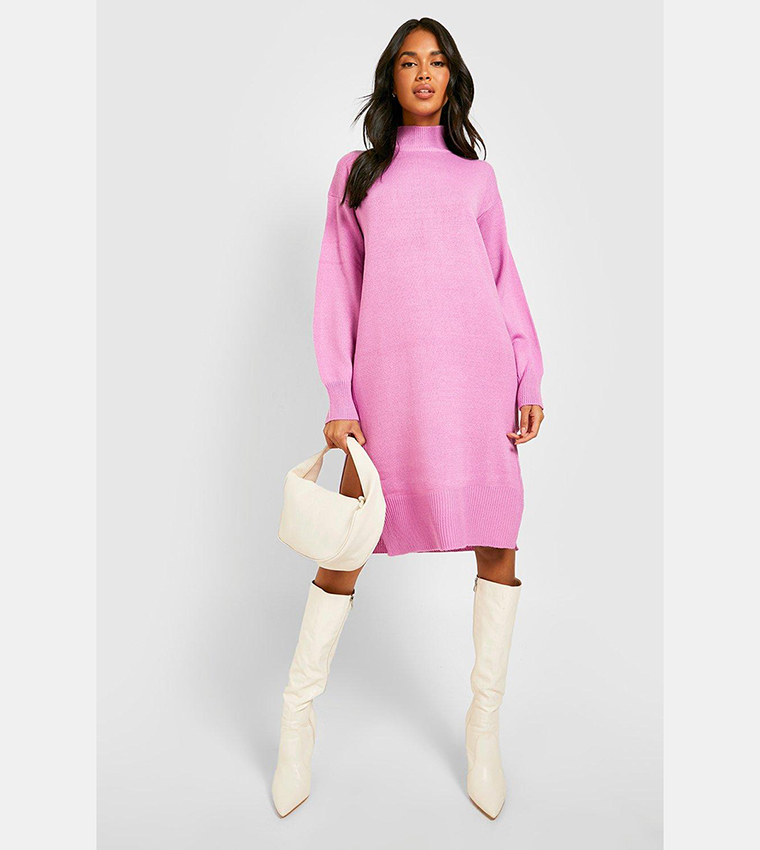 Bright pink sweater dress best sale