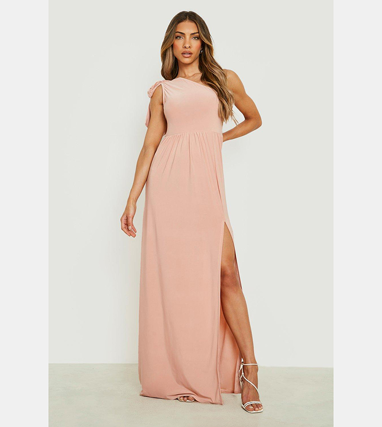 One shoulder clearance slinky maxi dress