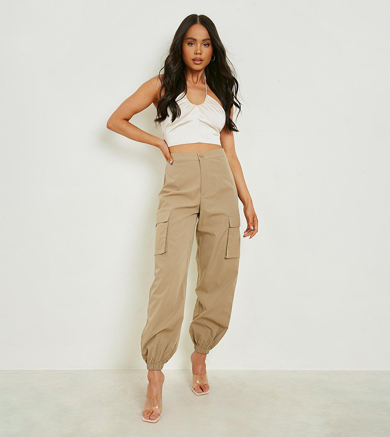 High waisted cargo trousers hotsell