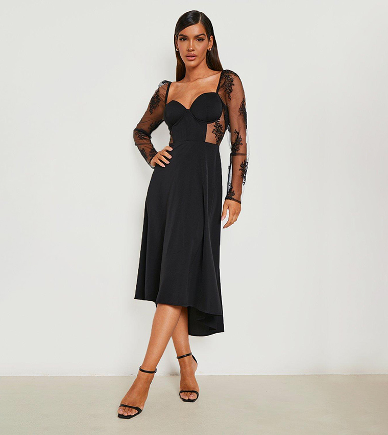 corset midi skater dress Corset Skater Two Piece Midi Dress Yellow