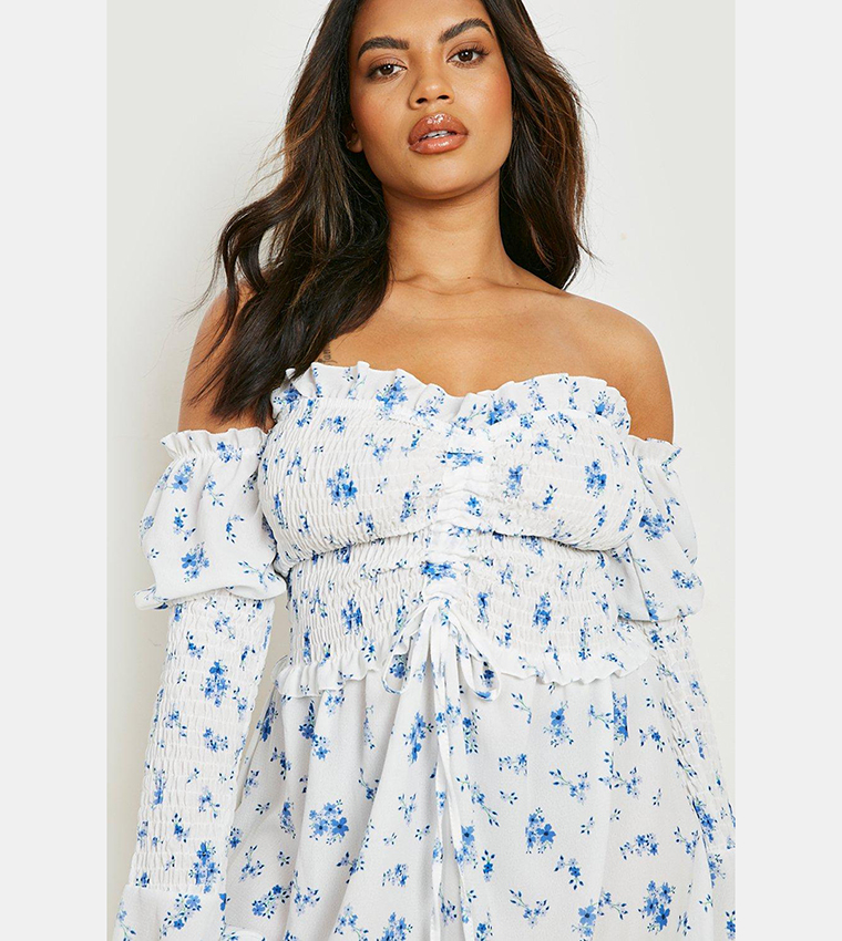 Floral bardot skater store dress