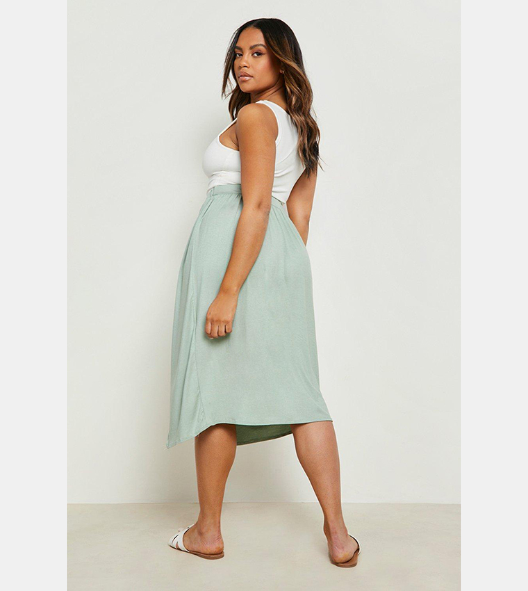 Jersey wrap midi skirt hotsell