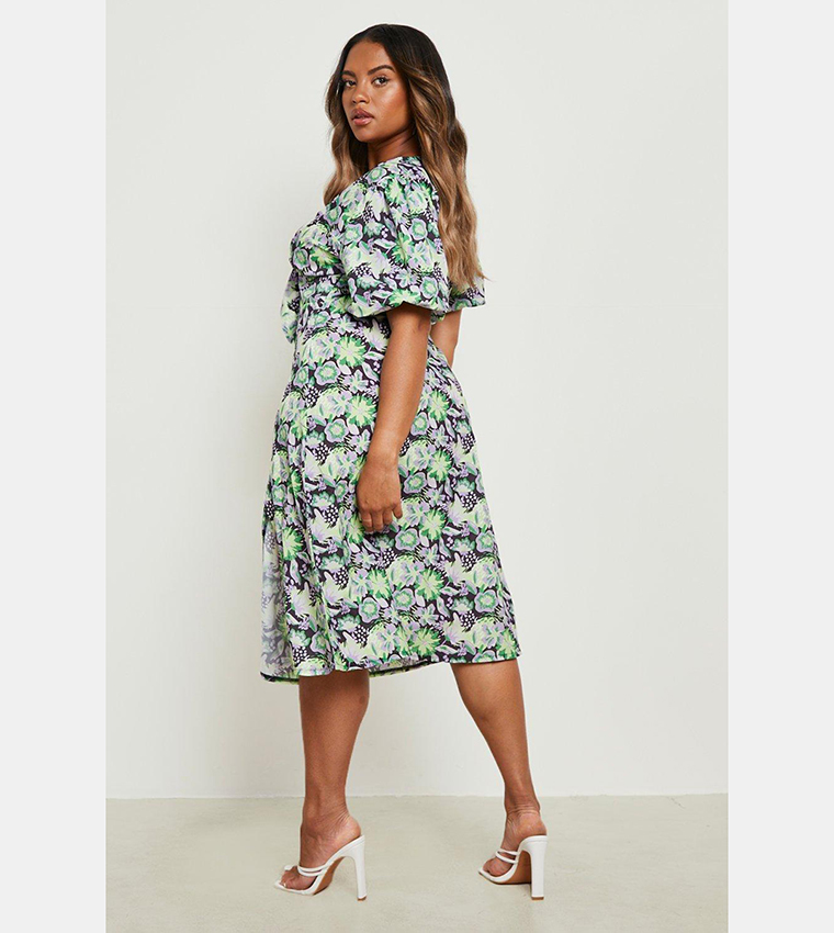 Floral tie front clearance dress