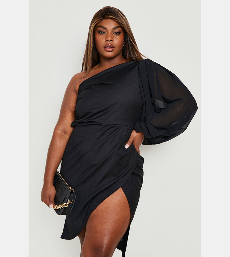 Boohoo one shoulder dress hotsell