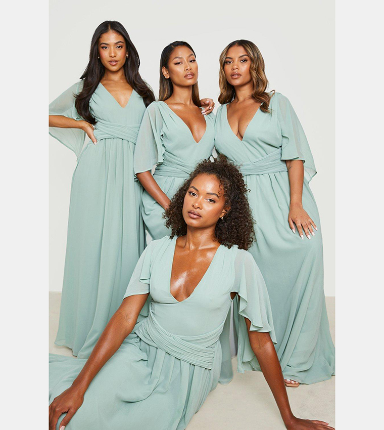 green emerald velvet dress Stunning Sage Green Bridesmaid Dress main image 1
