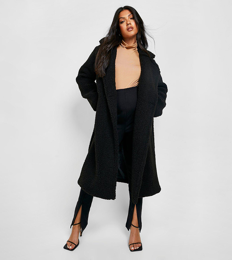 Oversized black hotsell teddy coat