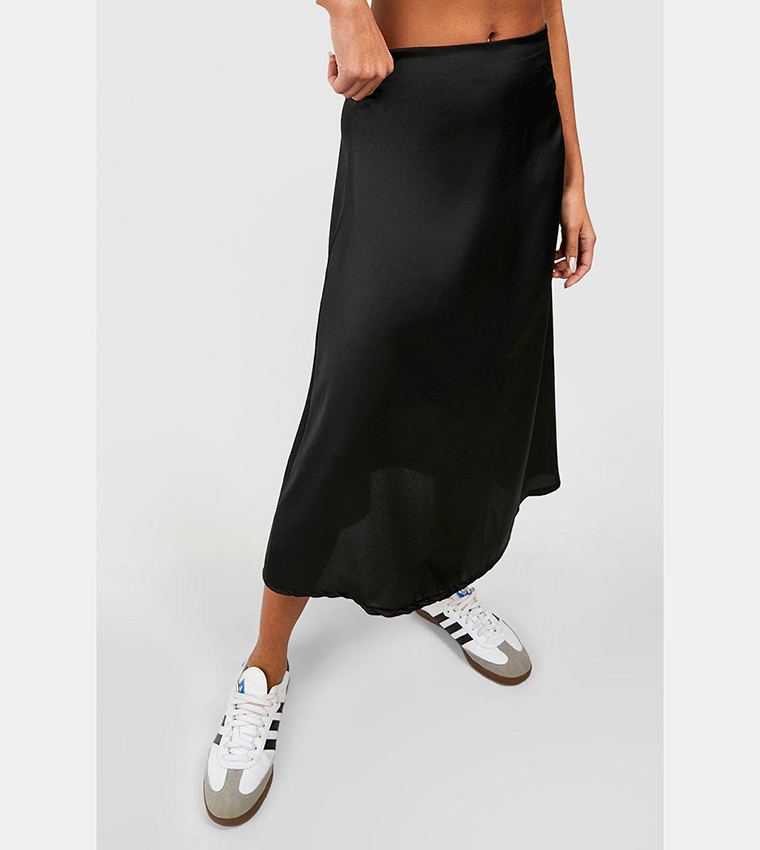 Satin Bias Midi Skirt