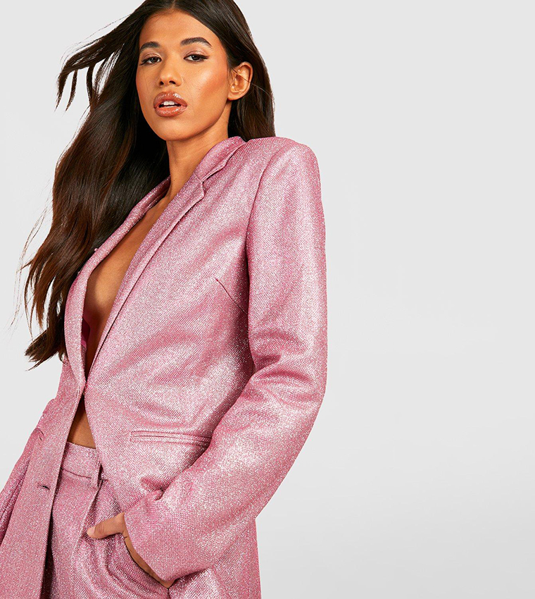 Pink glitter blazer sale