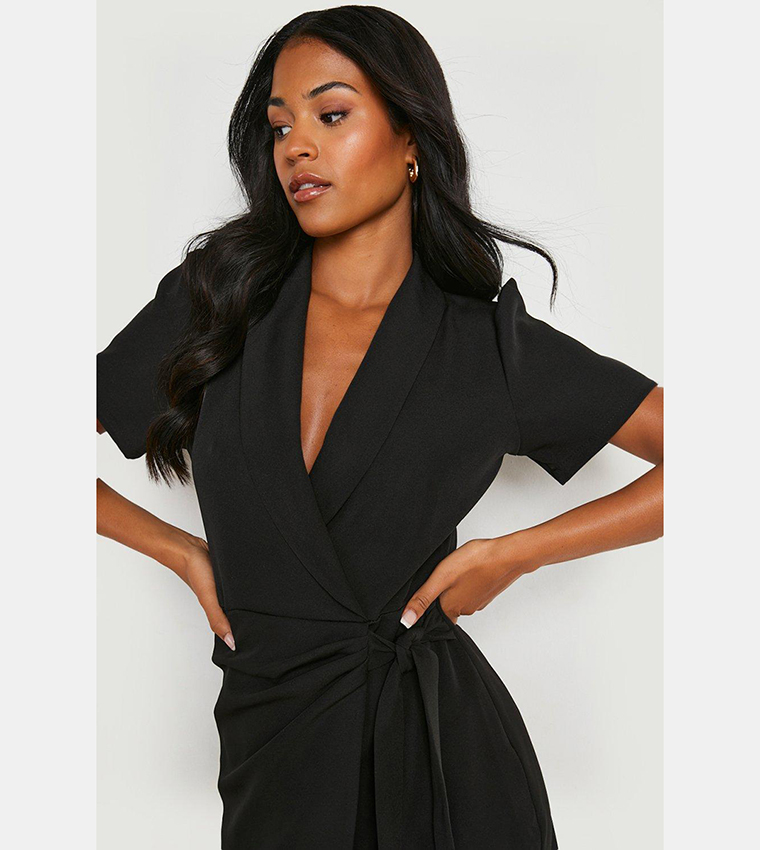 Short black cheap blazer dress