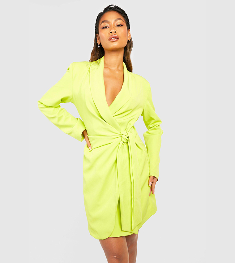 slim fit dress slacks SHE'S SOPHISTICATED PU BLAZER DRESS – AKIRA main image 1