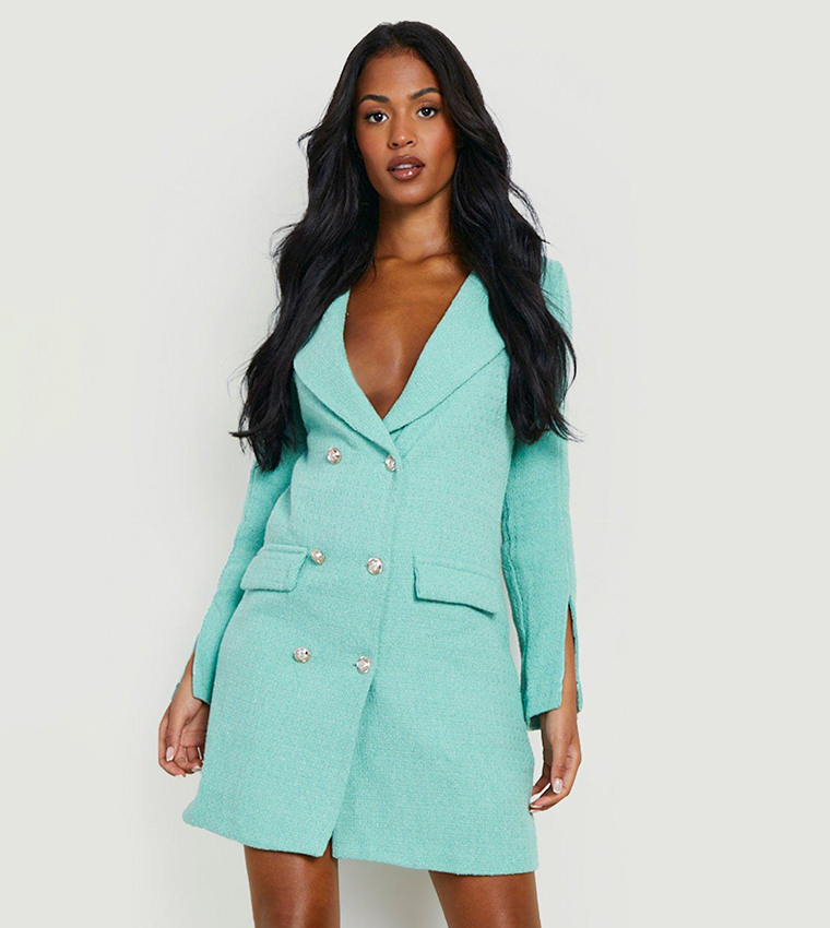 green emerald velvet dress She-E-O Green Blazer Maxi Dress  Ella Lisqu