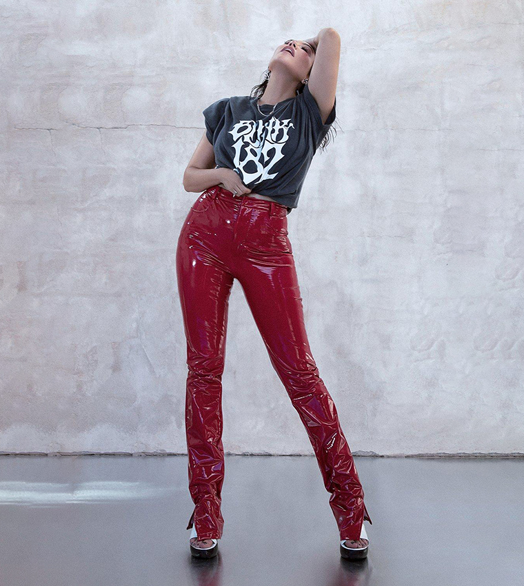 Red Shine Pants