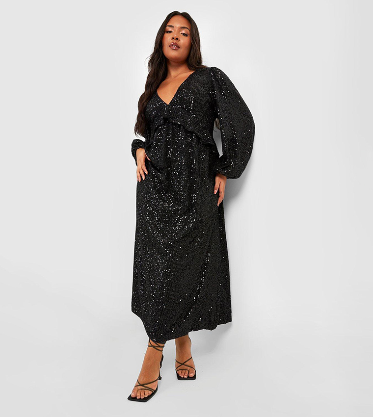 boohoo sequin ruffle maxi dress Coast Women's Sequin Embellished & Embroidered High Low Maxi Dress in Ivory | Size: 12