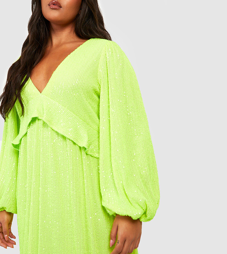 boohoo sequin ruffle maxi dress Brown Devore Ruffle Front Tie Sleeve Maxi Dress