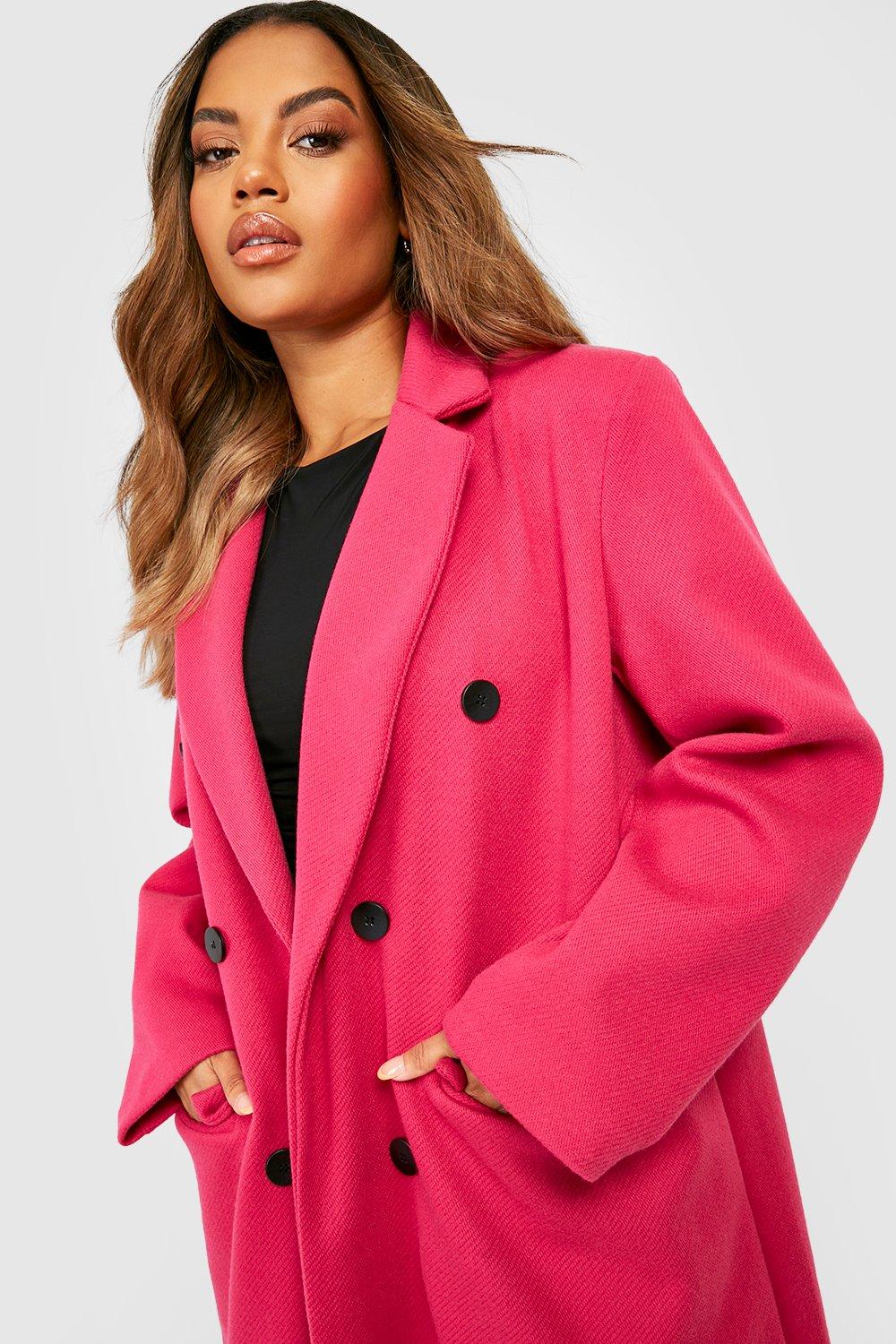 Pink single cheap breasted coat