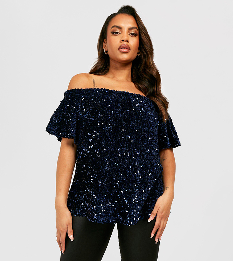 Navy cheap smock top