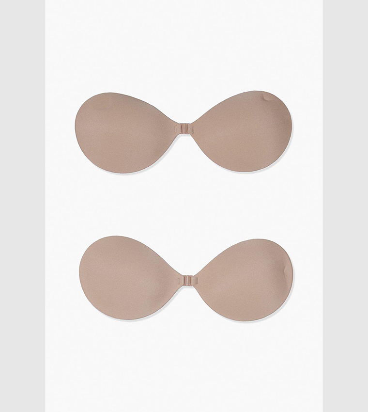 Buy Boohoo 2 Pack Stick On Front Fastening Bra In Nude
