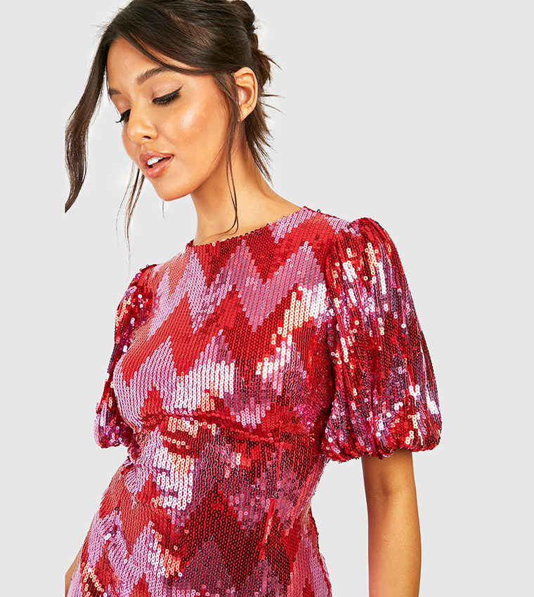 open lace back dress Layla Red Sequin Bow Dress – Ellaé Lisqué