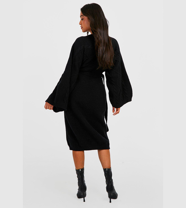 Batwing shop belted dress