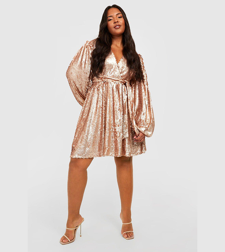 Gold sequin skater dress hotsell