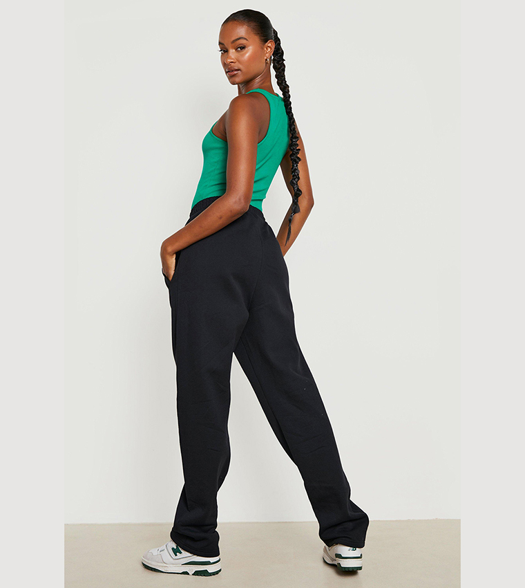 Women's Black Tall Piping Detail Slouchy Jogger