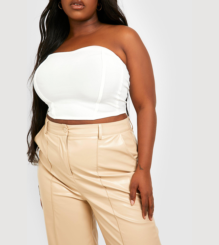 Plus size pu trousers best sale