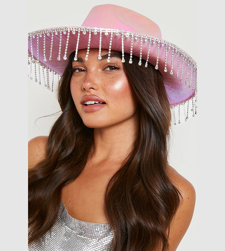 Diamante Tassel Trim Cowboy Hat