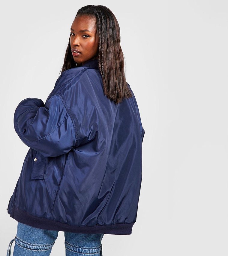 Oversized bomber discount jacket with hood