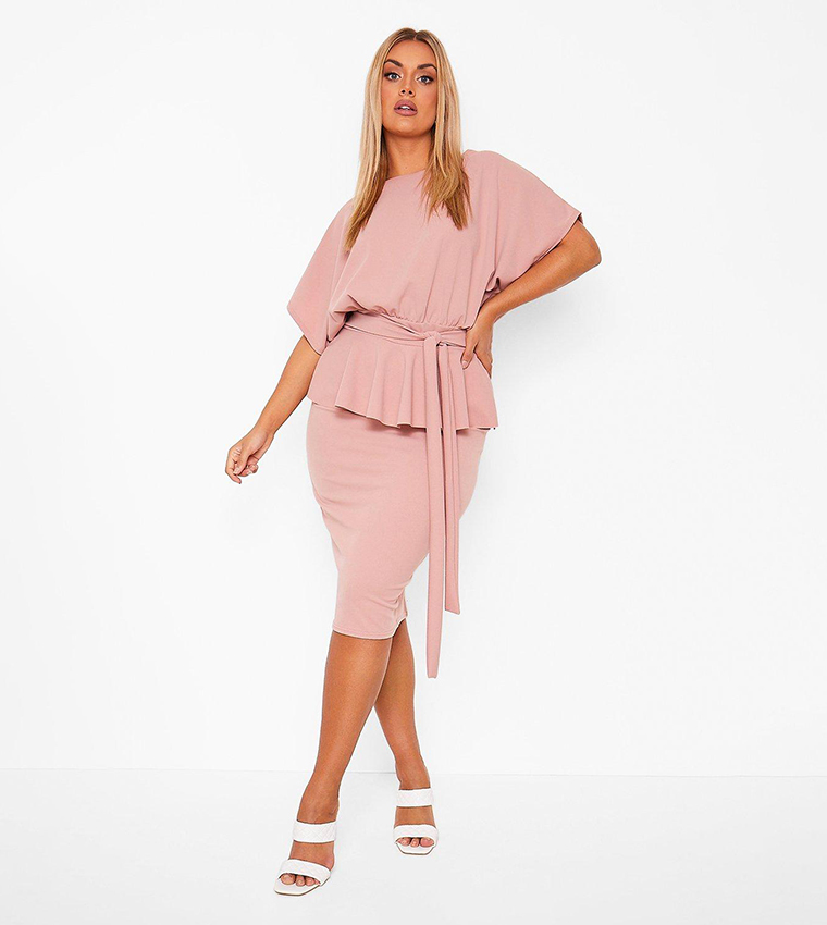 boohoo peplum dress Women's Printed Sleeveless Peplum Hem Mini Dress, Floral