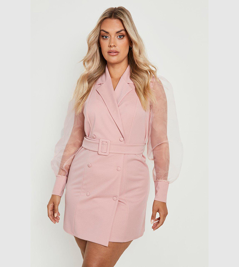 Blush pink shop blazer dress