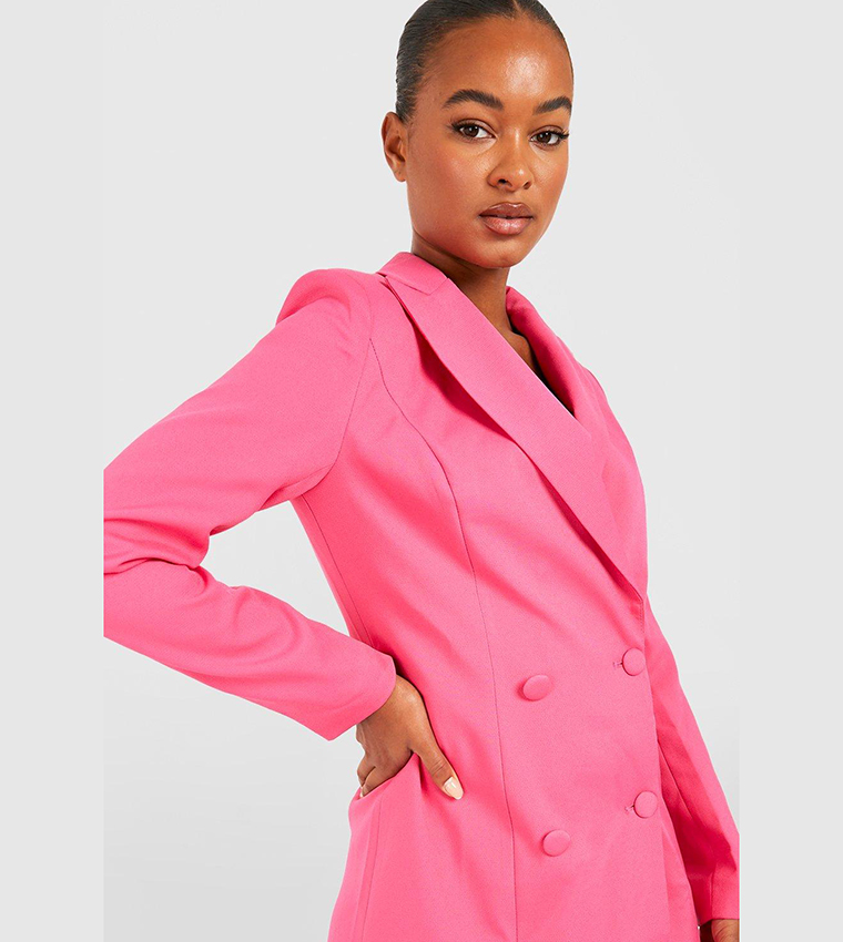 Tall Fluffy Feather Trim Blazer Dress