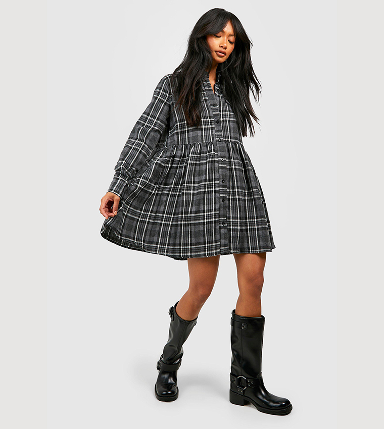 sachin and babi light blue dress Buy Girls Red Long Sleeve Checked Dress & Frock Online | Stylish & Comfy  Picks main image 1