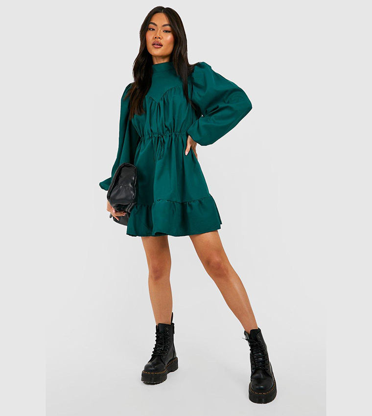 sachin and babi light blue dress WNEGSTG Women's Babydoll Dresses Casual V-Neck Flutter Long Sleeve Dress  Dating Party Mini Dress Green main image 0