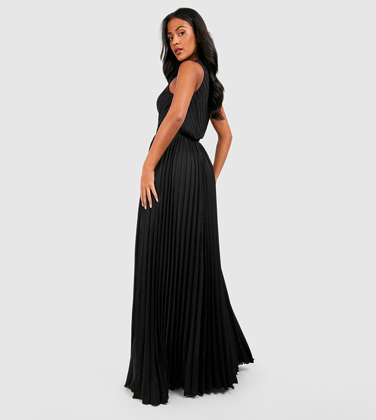 One shoulder on sale pleated maxi dress