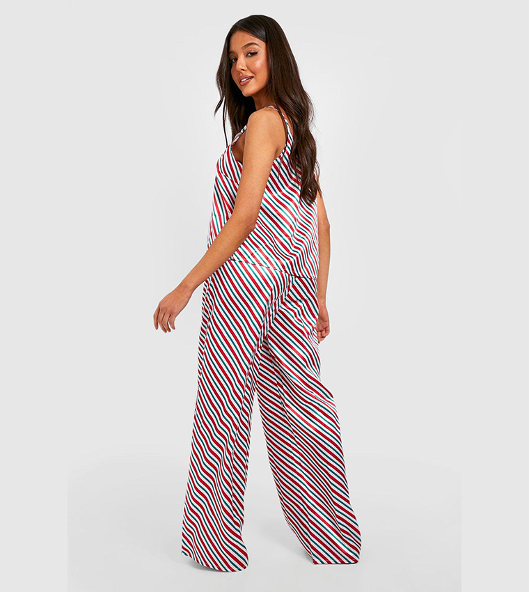 Boohoo stripe sales cami jumpsuit